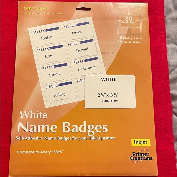 White Name Badges - Picture 1 of 4
